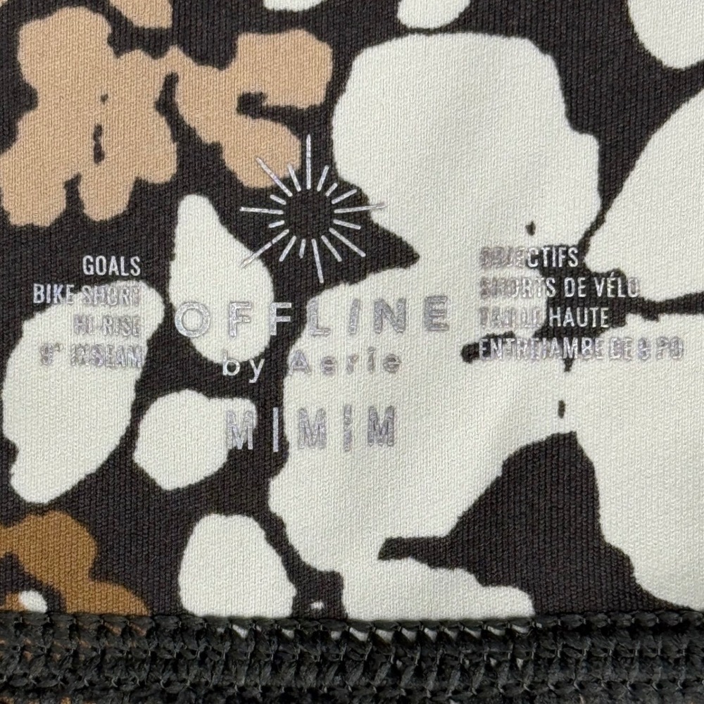 Offline by Aerie Goals Bike Shorts High Rise 9 In Brown Floral Medium - Picture 2 of 7